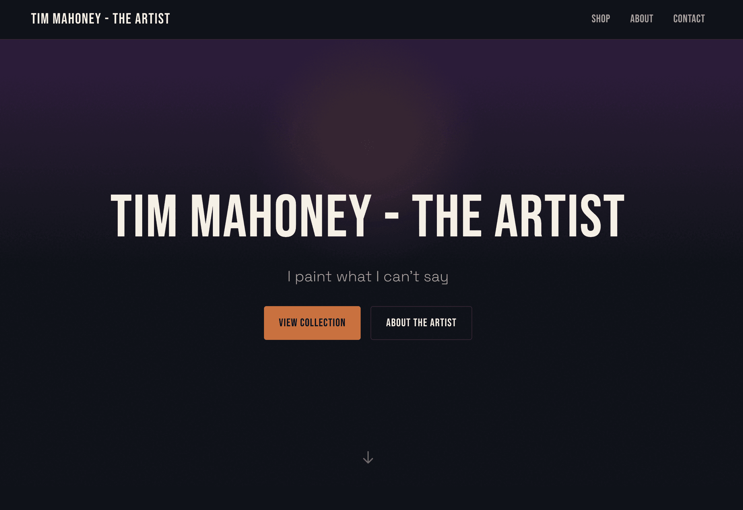 Tim Mahoney Artist — Homepage hero