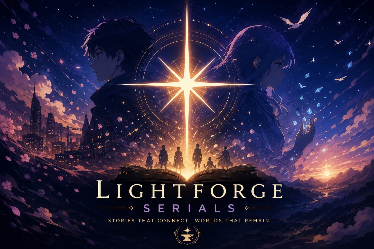 Lightforge Serials. Stories that connect. Worlds that remain.